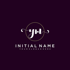 YM Beautiful handwriting logo or wedding monograms collection