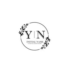 YN Hand drawn wedding monogram logo - obrazy, fototapety, plakaty