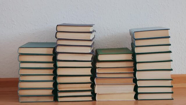 Animation of a stack of books