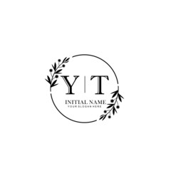 Obraz premium YT Hand drawn wedding monogram logo