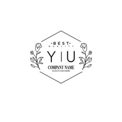 YU Hand drawn wedding monogram logo