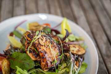 grilled chop with vegetables