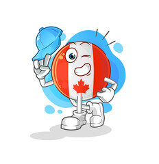 Fototapeta premium canada flag young boy character cartoon