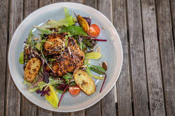 grilled chicken with vegetables