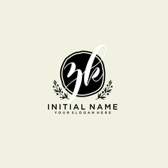 ZK monogram logo template vector