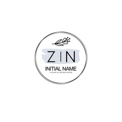 ZN Hand drawn wedding monogram logo