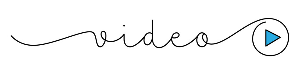 VIDEO black and blue vector calligraphic web button