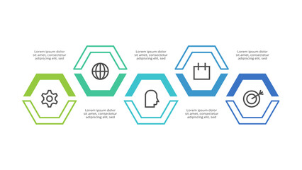 Creative concept for infographic with 5 steps, options, parts or processes. Business data visualization.