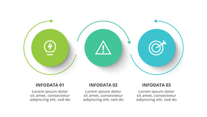 Creative concept for infographic with 3 steps, options, parts or processes. Business data visualization.