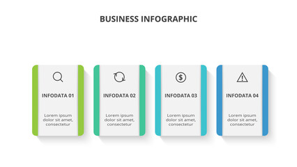 Creative concept for infographic with 4 steps, options, parts or processes. Business data visualization.