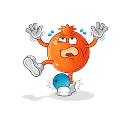 pomegranate hiten by bowling cartoon. cartoon mascot vector