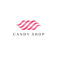 Vector abstract logo design for sweets, candy shop.