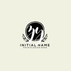 ZY monogram logo template vector