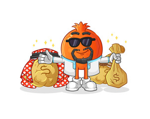 pomegranate rich arabian mascot. cartoon vector