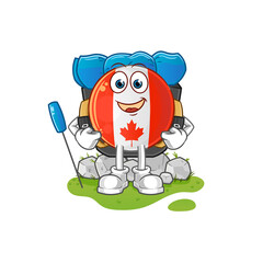 Obraz premium canada flag go camping mascot. cartoon vector