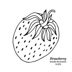 black and white strawberry cartoon