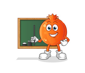 pomegranate teacher vector. cartoon character