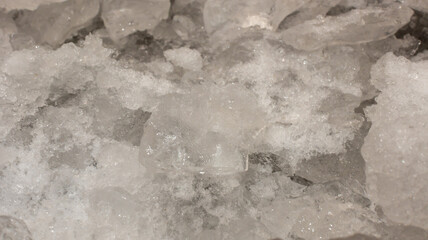 The texture of ice winter crumbs from ice.