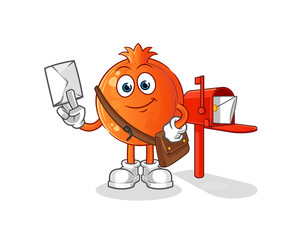 pomegranate postman vector. cartoon character