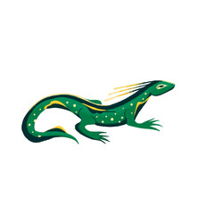 Green and yellow lizard