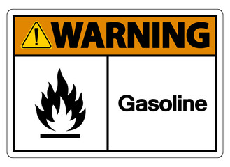 Warning Gasoline Symbol Sign On White Background