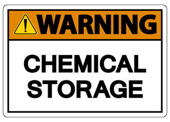 Fototapeta premium Warning Chemical Storage Sign On White Background