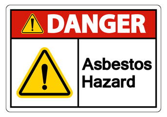 Danger Asbestos Hazard Symbol Sign On White Background