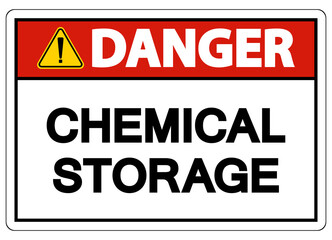Fototapeta premium Danger Chemical Storage Sign On White Background