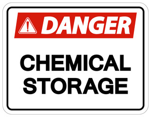 Danger Chemical Storage Sign On White Background