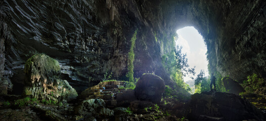Panoramic view of Hang Tien Cave in Phong Nha Ke National Park in Vietnam - 483089989
