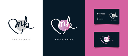 Initial M and B Logo Design with Elegant and Minimal Handwriting Style. MB Signature Logo or Symbol for Wedding, Fashion, Jewelry, Boutique, Botanical, Floral and Business Identity