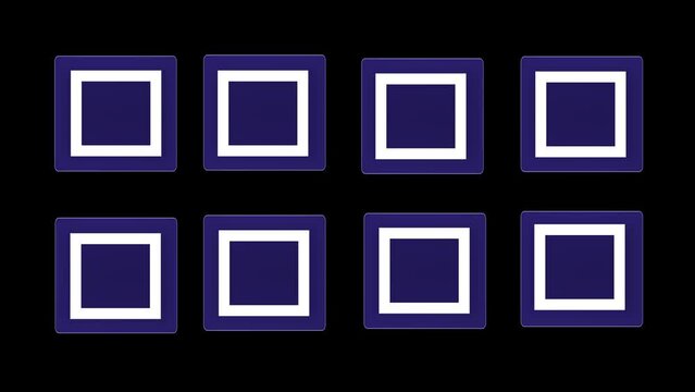 Square Neon Buttons - Light Flares - LED Frame