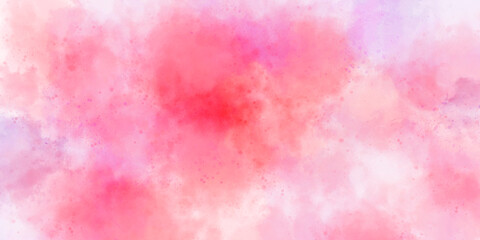 pink watercolor background. Hand painted close up of fine colored silk textured watercolor vector background. Abstract orange and red gradient watercolor paper texture background.	