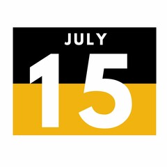 Fototapeta premium July 15 . Flat daily calendar icon .date ,day, month .calendar for the month of July