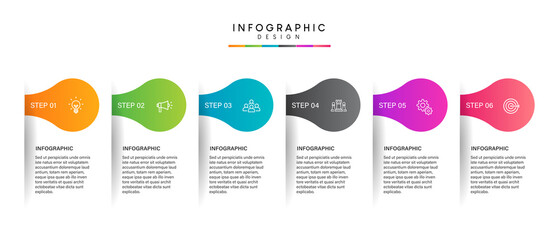 Steps business timeline process infographic template design with icons