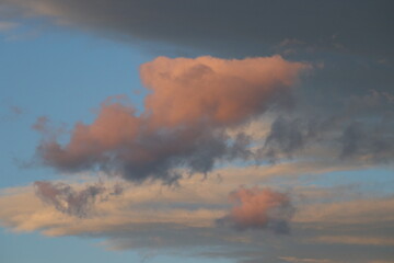 Magic sunset like fire in the clouds