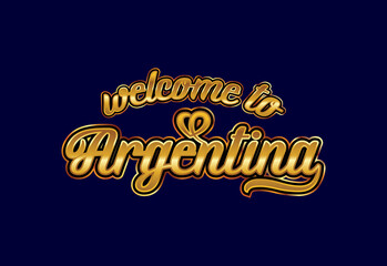 Obraz premium Welcome To Argentina Word Text Creative Font Design Illustration. Welcome sign