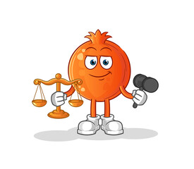 pomegranate lawyer cartoon. cartoon mascot vector