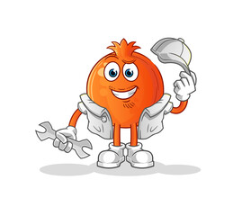 pomegranate mechanic cartoon. cartoon mascot vector