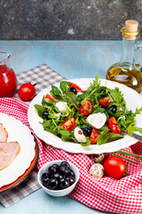 Caprese salad with tomatoes and mozzarella