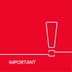 Red banner with exclamation mark