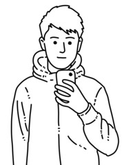 black and white of man cartoon for coloring
