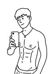 black and white of man cartoon for coloring