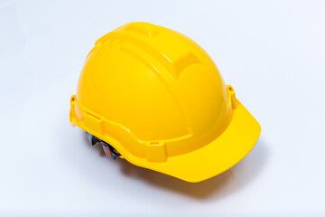 Fototapeta premium Safety helmet isolated on white background. Protective accessories for construction worker. Plastic safety helmet isolated on white background.