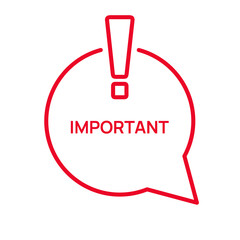 Red banner with exclamation mark