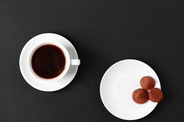 A cup of coffee with chocolate