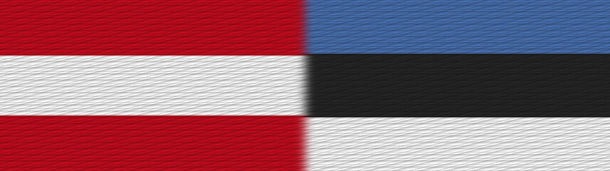 Estonia and Austria Fabric Texture Flag – 3D Illustration
