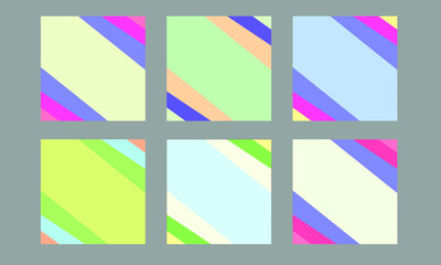 Editable abstract template post for social media. web banner advertising for promotion design with Orange yellow green red blue and pink color.	
