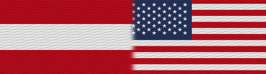 United States of America and Austria Fabric Texture Flag – 3D Illustration