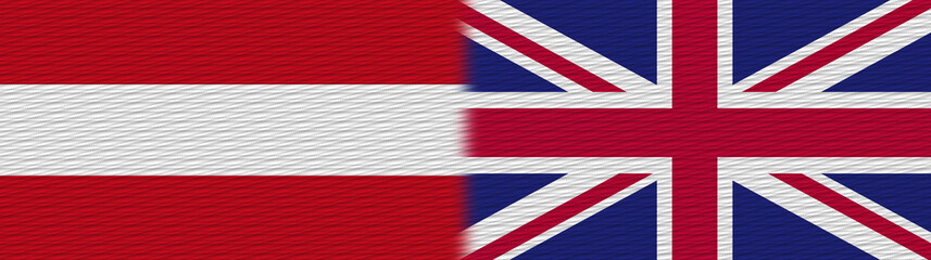 United Kingdom and Austria Fabric Texture Flag &ndash; 3D Illustration